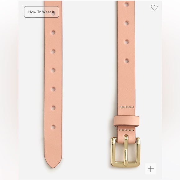 J. Crew Perforated Italian Leather Belt, XS/S, Dark Mauve (Nude/Blush/Pink), NWT - Picture 8 of 10